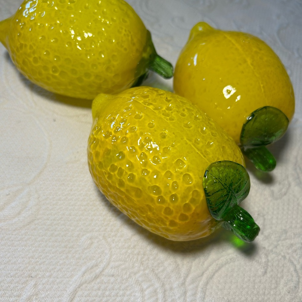 Yellow Glass Lemon Decor